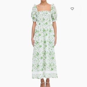 Hill House Home, The Scarlett Nap Dress, Green Sweet Peas, Size Small